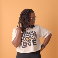 BLACK LOVE | Women's Cropped Tee | Cream