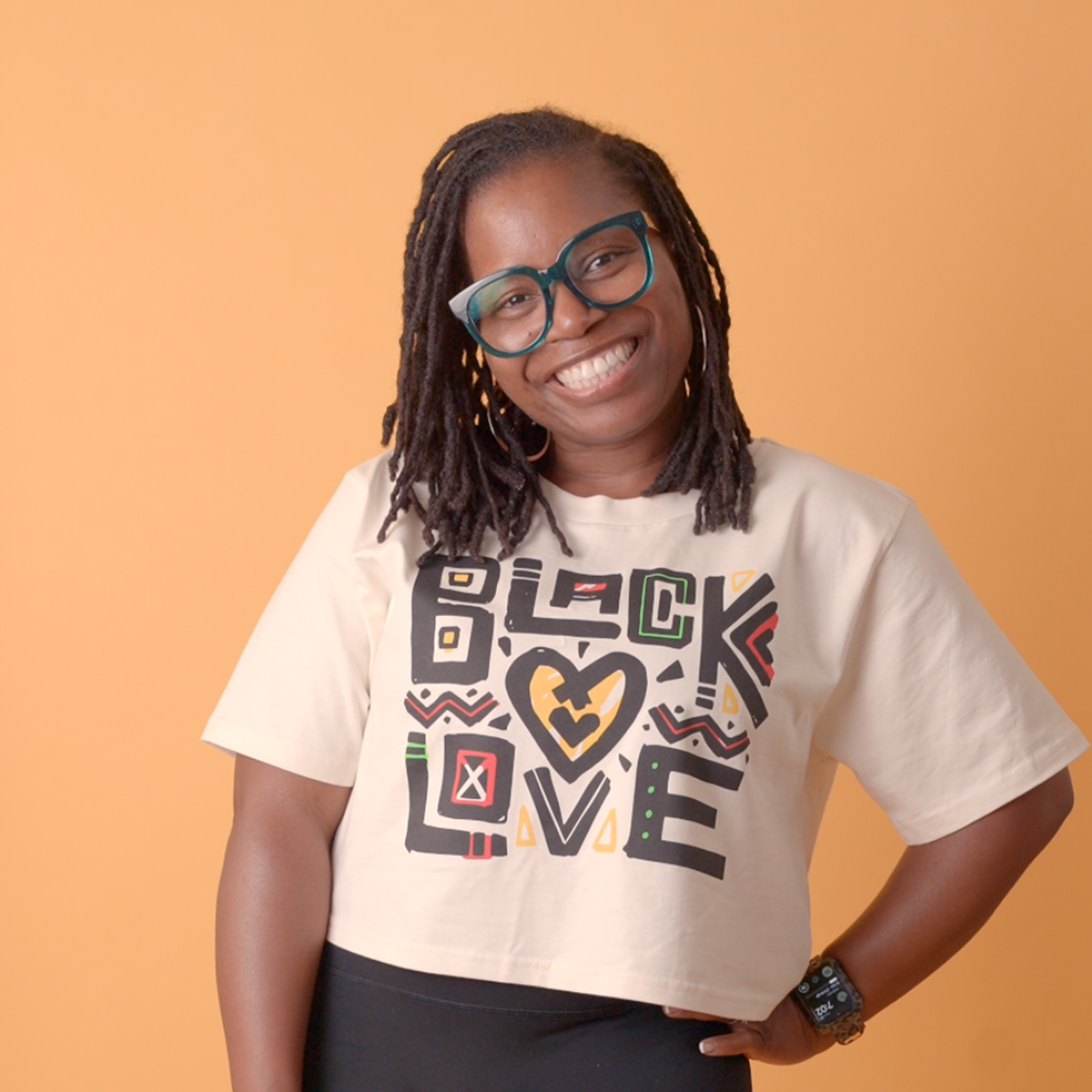 BLACK LOVE | Women's Cropped Tee | Cream