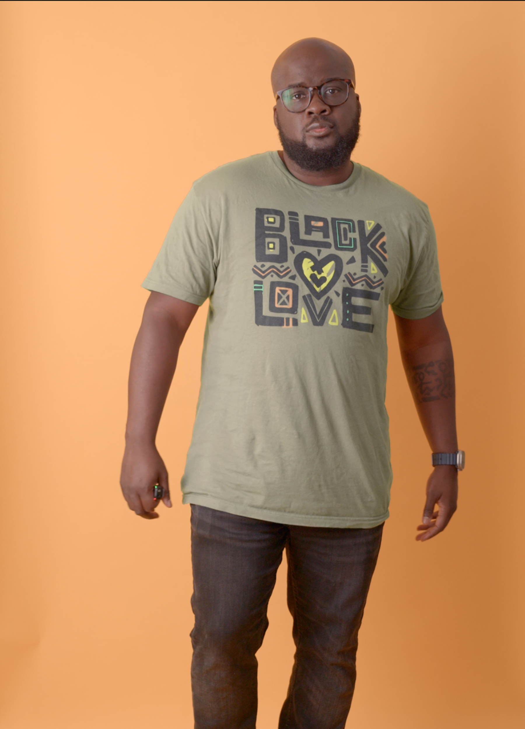 BLACK LOVE| Heather Olive | Adult Tee